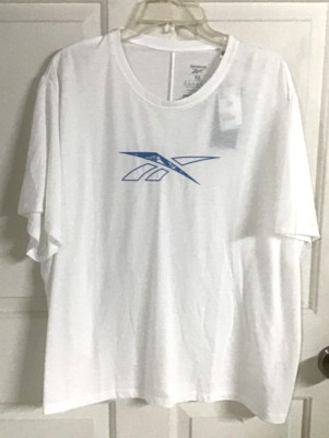 Reebok Womens 4XL Logo Activewear White TShirt