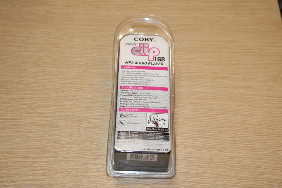 COBY MP-C582 Clip MP3 Player 1 GB - Pink NEW 2007 - Image 3 of 4
