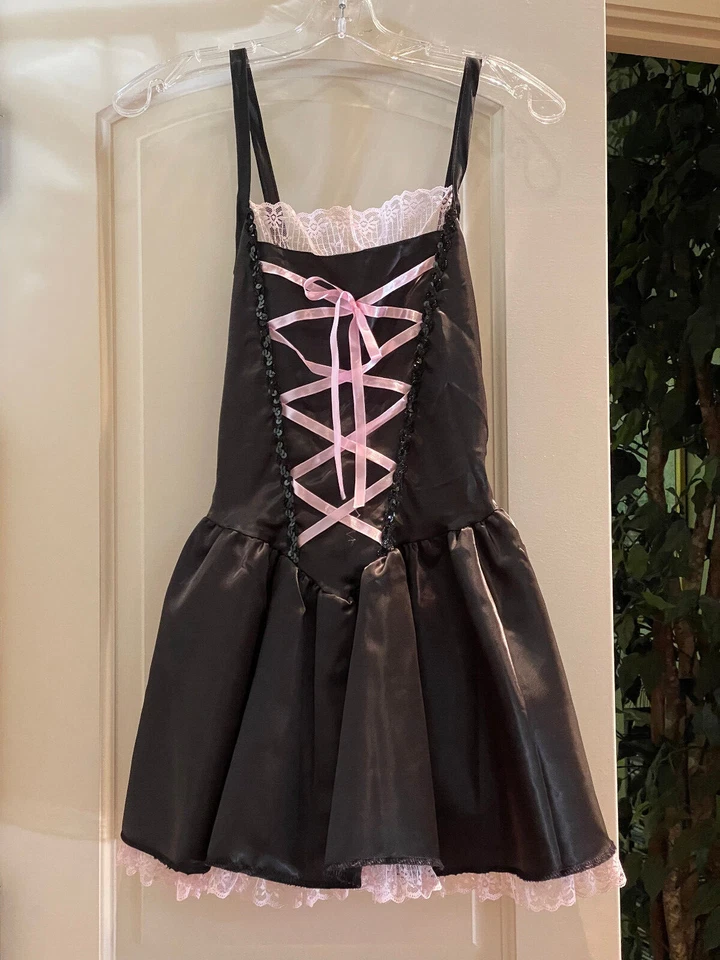 Fantasia de Bruxa: Vestido - Chapéu - Pacote de Luvas Adolescentes Júnior Tamanho 0-9 Acabamento Preto/Rosa - Imagem 2 de 4