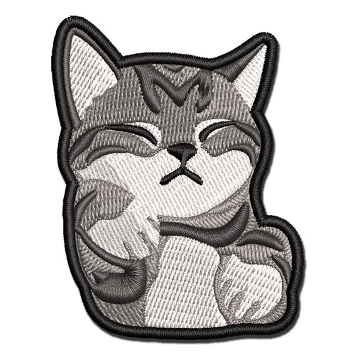 Lot Of 3 Kitten Yarn Ball Iron-On Patches - Embroidered Cat Toy Appliques For Crafts