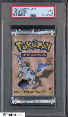 1999 Pokemon Fossil 1st Edition Aerodactyl Booster Pack PSA 9 MINT