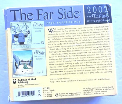 The Far Side 2002 Daily Calendar 17th & Final Off the Wall Last Impressions  | eBay