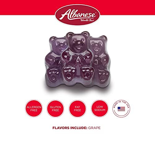 Albanese World's Best Grape Gummi Bears 5lbs of Candy - Picture 4 of 9