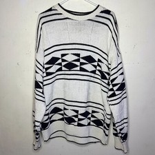 Vintage Geometric Block Knit Sweater XL