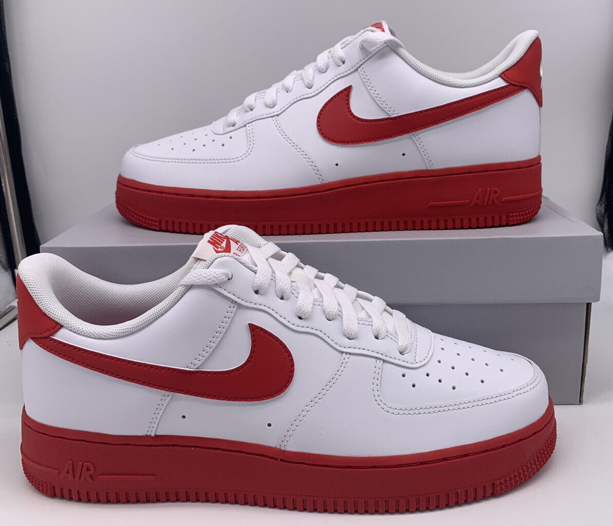 nike air force 1 white and red mens