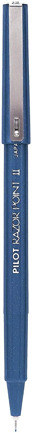 Pilot Pen Razor Point II Porous Point Pen Stick Blue Ink Dozen 11003 Super Fine