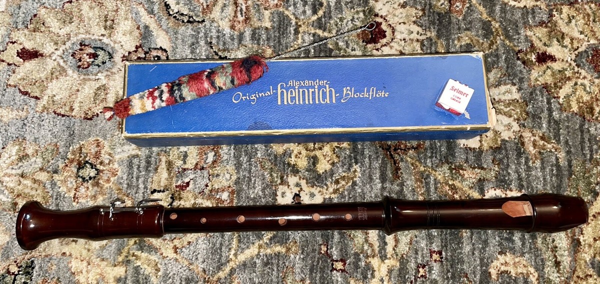 Vintage Alexander Heinrich Blockflöte Dark Brown Wooden Recorder