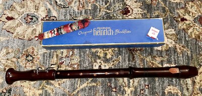 Vintage Alexander Heinrich Blockflöte Dark Brown Wooden Recorder