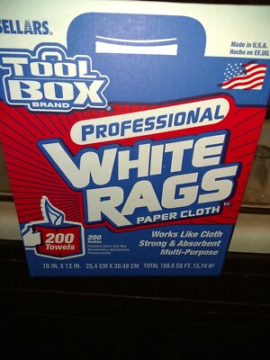  SELLARS Toolbox Multi-Purpose Shop Towels Rags 3X STRONGER 200 Rags eac
