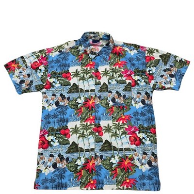 Fishbone Herren Big & Tall Hawaiihemd mit Blumenmuster Baumwolle Knopfleiste
