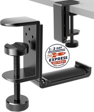 Soporte plegable para auriculares, de aluminio, con gancho para debajo del