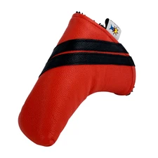 Sunfish Red with Black Stripes Leather golf blade putter headcover