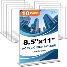 Sturdy T-Shaped Acrylic Sign Holders 8.5 x 11 - Perfect for Weddings  Business