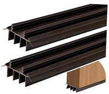  2 Pack 36 Inch Exterior Door Sweep with Vinyl Fins   Under Door Weather Brown