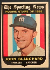 1959 Topps - Sporting News Rookie Stars Johnny Blanchard #117 (RC) EX