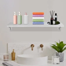 Wall-Mounted Foldable Shelf Rack Stainless Steel Storage Plate Holder 35.4x11.8"