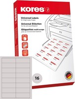 Kores Universal Etiketten AblöSbar 105 X 37 Mm Weiß 1.600 Etiketten