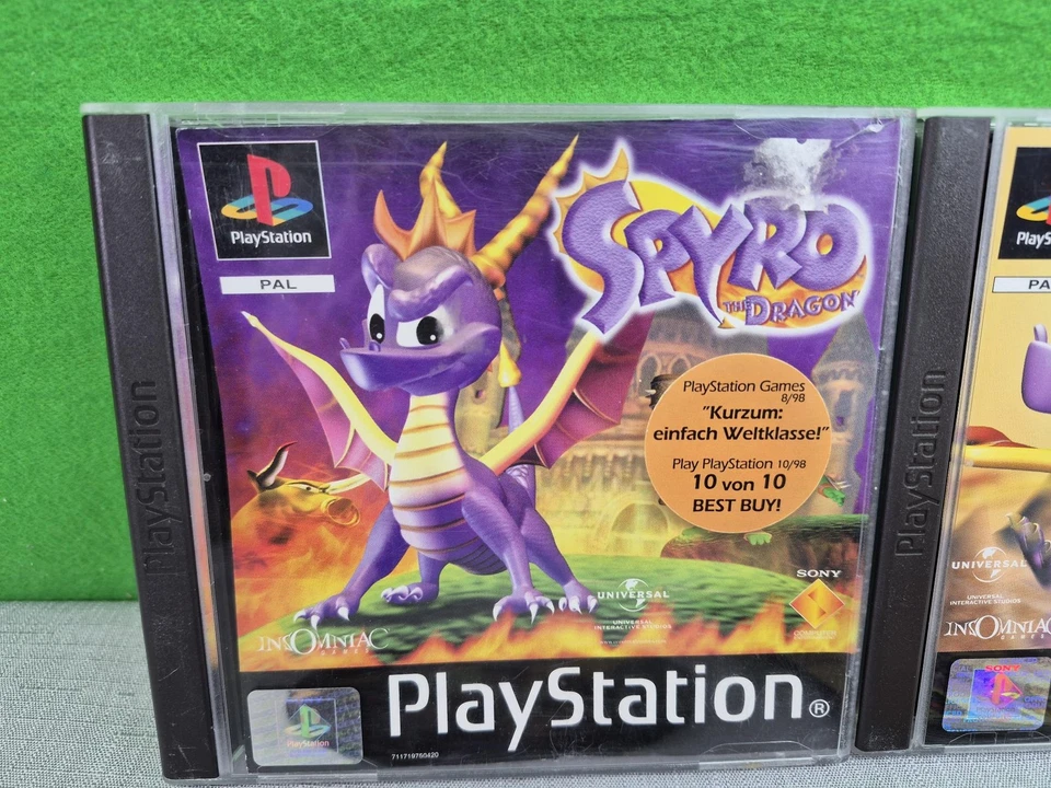 3x Spyro The Dragon 1 Spyro 2 Gateway To Glimmer Spyro 3 Year Of The Dragon PS1 - Immagine 2 di 4