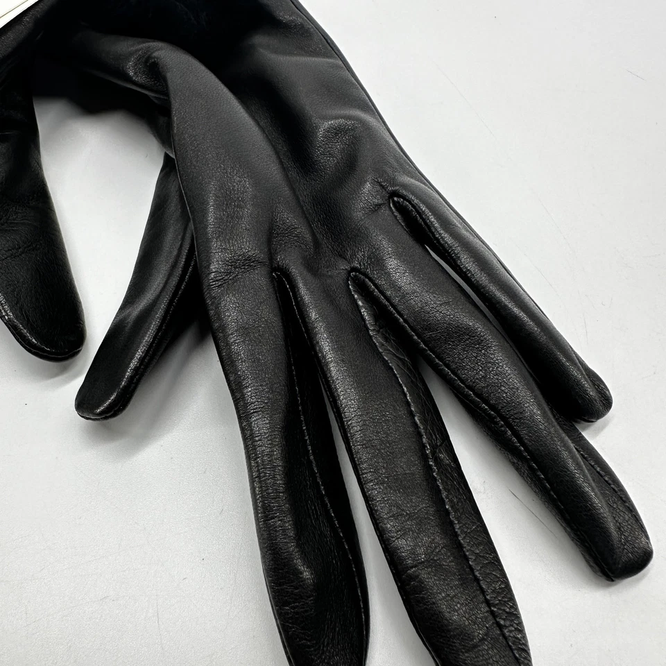 UGG 皮革手套女式大号黑色球形触摸屏冬季剪羊毛衬里 — 第 4/4 张图片