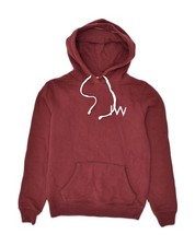 JACK WILLS Womens Hoodie Jumper UK 8 Small Burgundy Cotton AD64