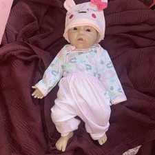 Full Body Silicone Reborn Baby Newborn Girl 18" Lifelike Doll 6lbs 