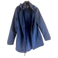 Champion C9 Womens Blue Softshell Hooded Fleece Lined Jacket Parka Small