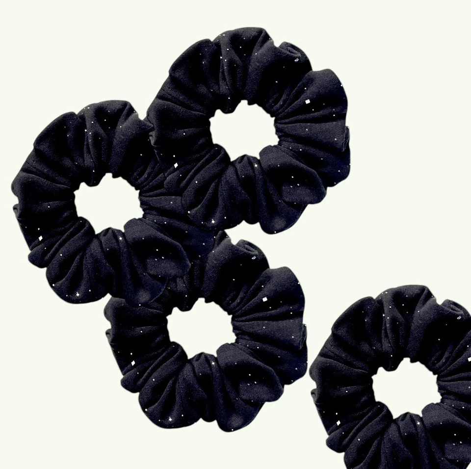 Black Sparkle Hair Scrunchies 2-Pack - Image 4 of 4