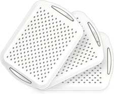 17.7" X 12.5" Anti-Slip Serving Trays with Handles, 3 Pcs X-Large Rectangular Fo