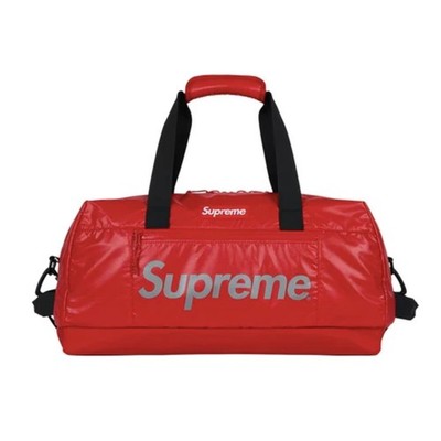 Supreme FW17 Duffle Bag Red 3M Reflective Repeat Logo Cordura EUC