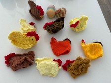 Vintage Crocheted Easter Egg Covers Chickens A Few Eggs Included - Handmade