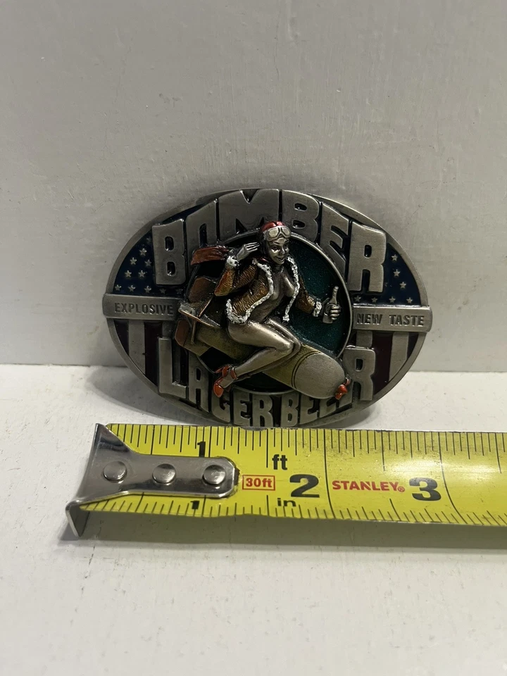 - Vintage 1993 Bomber Lager Beer Belt Buckle  - Image 2 of 3