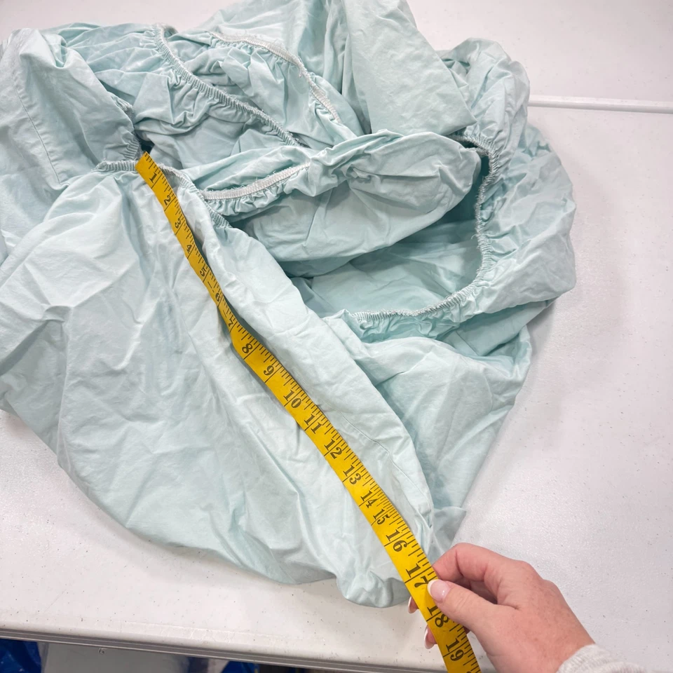 vintage wamsutta twin fitted sheet light green 100% cotton traditional - Image 2 of 4