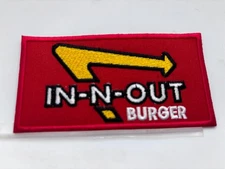 IN-N-OUT  NEW EMBROIDERED COMPANY IRON ON NAME PATCH TAG  2 X 4