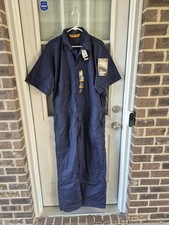 Berne Coveralls Unlined Short Sleeve Blue Poplin Sz XL Reg Workwear Unisex New