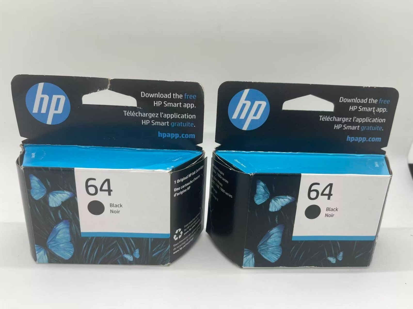 64 2 Ink Cartridges Black Tricolor N9J90AN N9J89AN