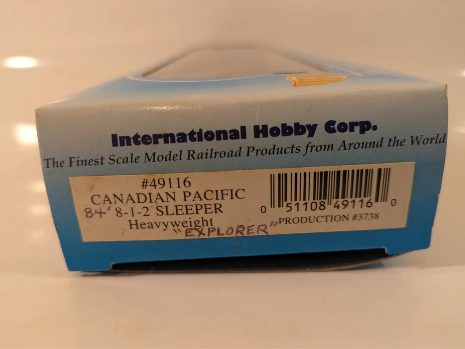 HO Heavyweight 8-1-2 Sleeper CP Canadian Pacific NIB NOS # 49116 - Image 2 of 2