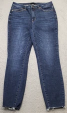 Judy Blue Skinny Fit Jeans Womens 15/32 Blue Denim Stretch Frayed Hem JB88527