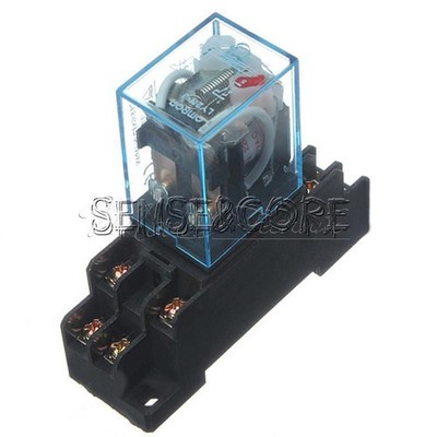 10A AC 220V Coil Power Relay DPDT LY2NJ HH62P HHC68A-2Z With Socket Base New