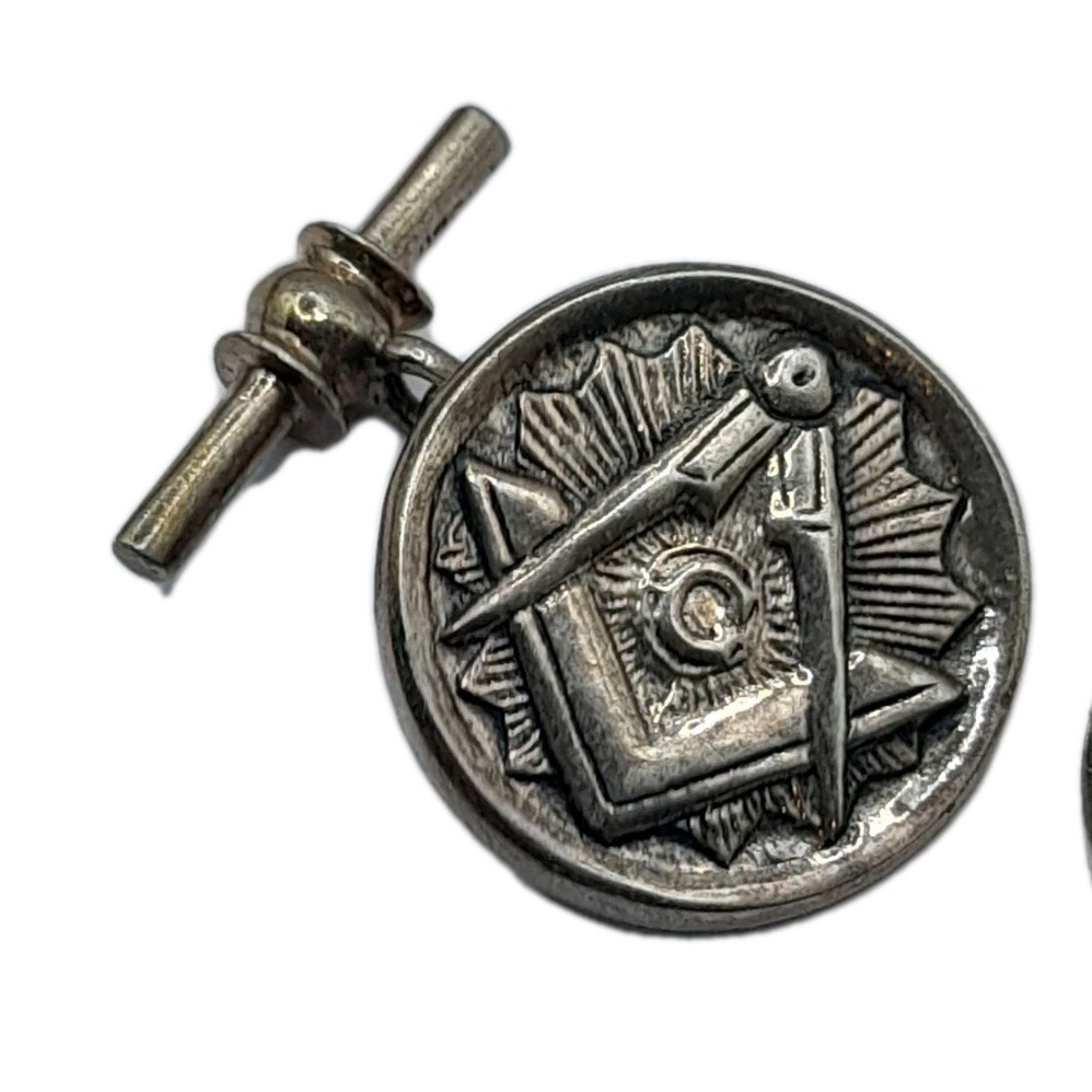 Pair Of Quality 925 Sterling Silver Masonic Cufflinks - Freemasons Mason's 