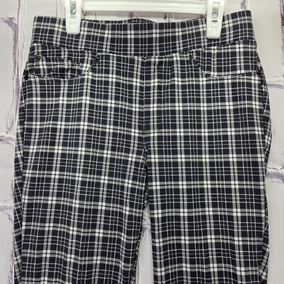 Pantalones legging Seven 7 para mujer talla pequeña negros blancos a cuadros yoga elásticos Foto 2 de 4