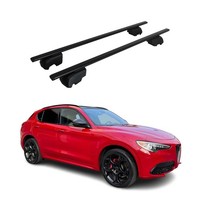 DachträGer GrundtäGer FüR Alfa Romeo Stelvio 2017-2026 75Kg Metall Schwarz 2 Tlg