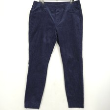 Eileen Fisher Women SP Corduroy Pants Blue Organic Cotton Tencel Stretch Pull On