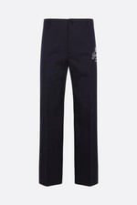 GUCCI Blue Twill Firenze Since 1921 Print Trousers New & Authentic