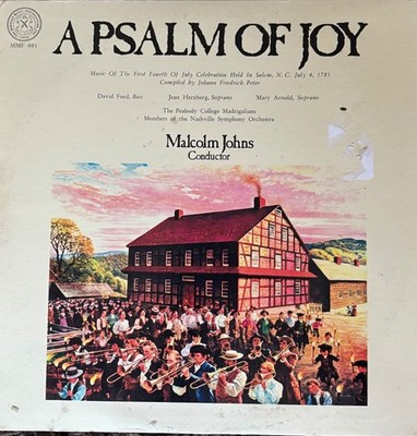 A Psalm of Joy Malcolm Johns LP Vinyl Record MMF 001 Moravian Music Foundation