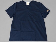 ScrubZone Navy Blue Scrub Top Size Medium M Unisex V-Neck Short Sleeve Medical