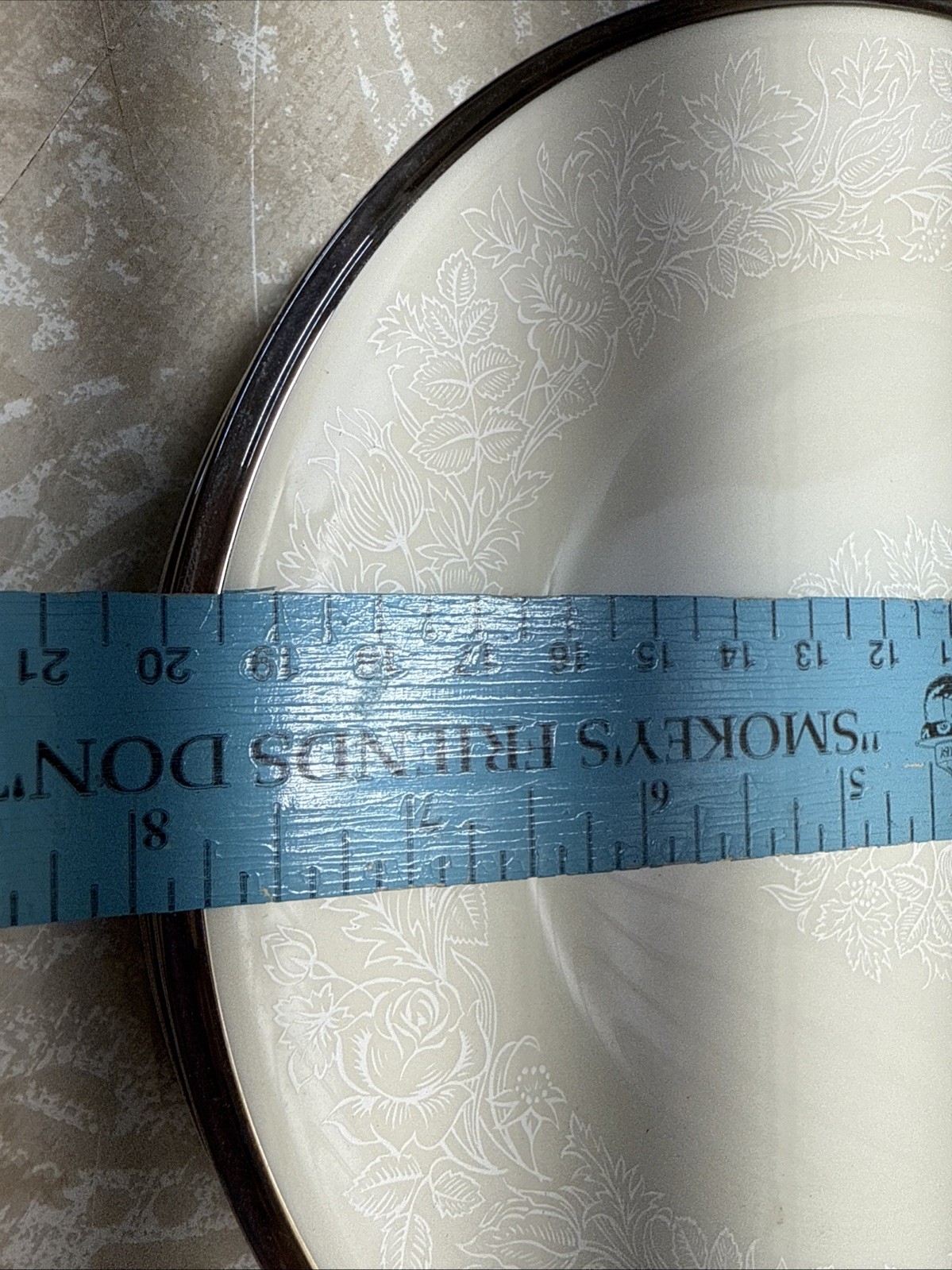 Lenox Moonspun Table Setting For 4 Platinum Silver Rim Ivory Cream VTG