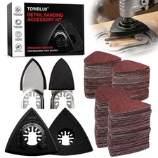 104Pcs Oscillating Tool Detail Sanding Pads Kit Triangle Finger Sanding
