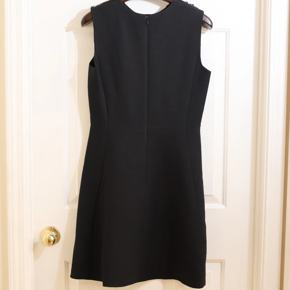 Christian Dior Vestido Negro Con Corpiño Transparente Lana Mezcla Seda Falda US 8/L Foto 2 de 4