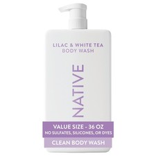 Native Clean Body Wash, Gentle  pH-balanced for 36 Fl Oz Pack of 1 , White