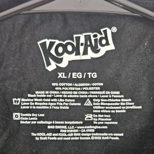 Kool-Aid Guy T-Shirt XL Black Retro Skater Neon Grid 80s Vaporwave Graphic Tee - Picture 3 of 6